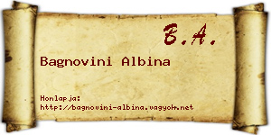 Bagnovini Albina névjegykártya